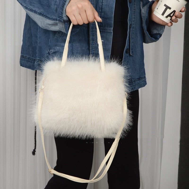 Plush Shoulder Messenger Bag