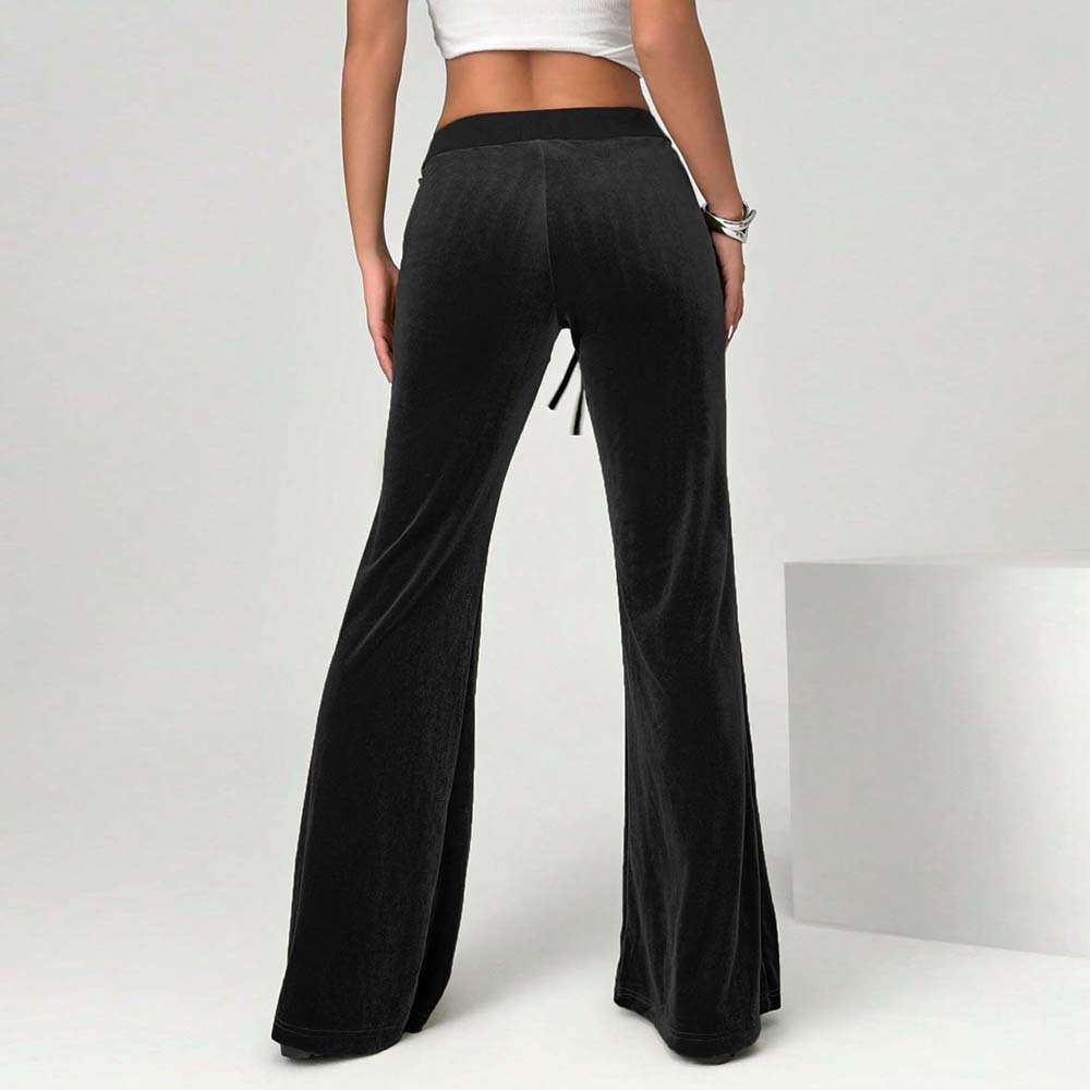 Velvet Casual Wide Leg Trousers