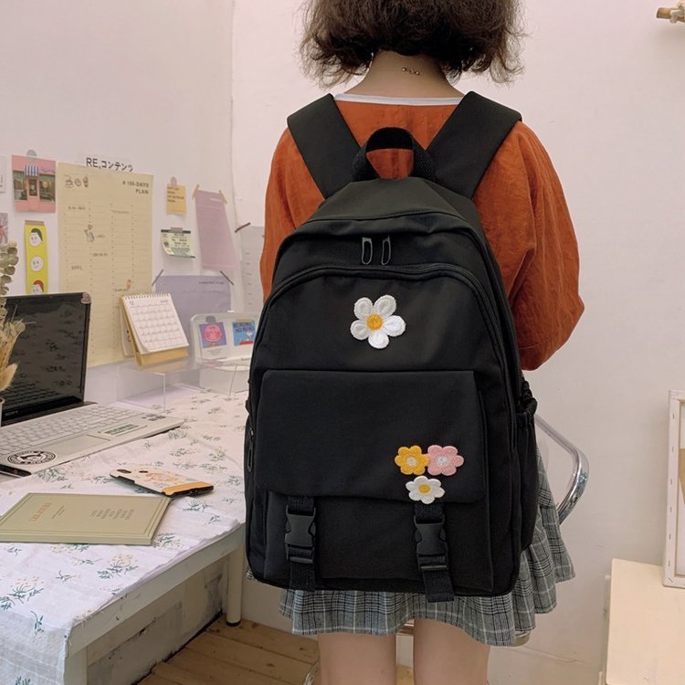 Backpack All-match Multi-layer Solid Color School Bag