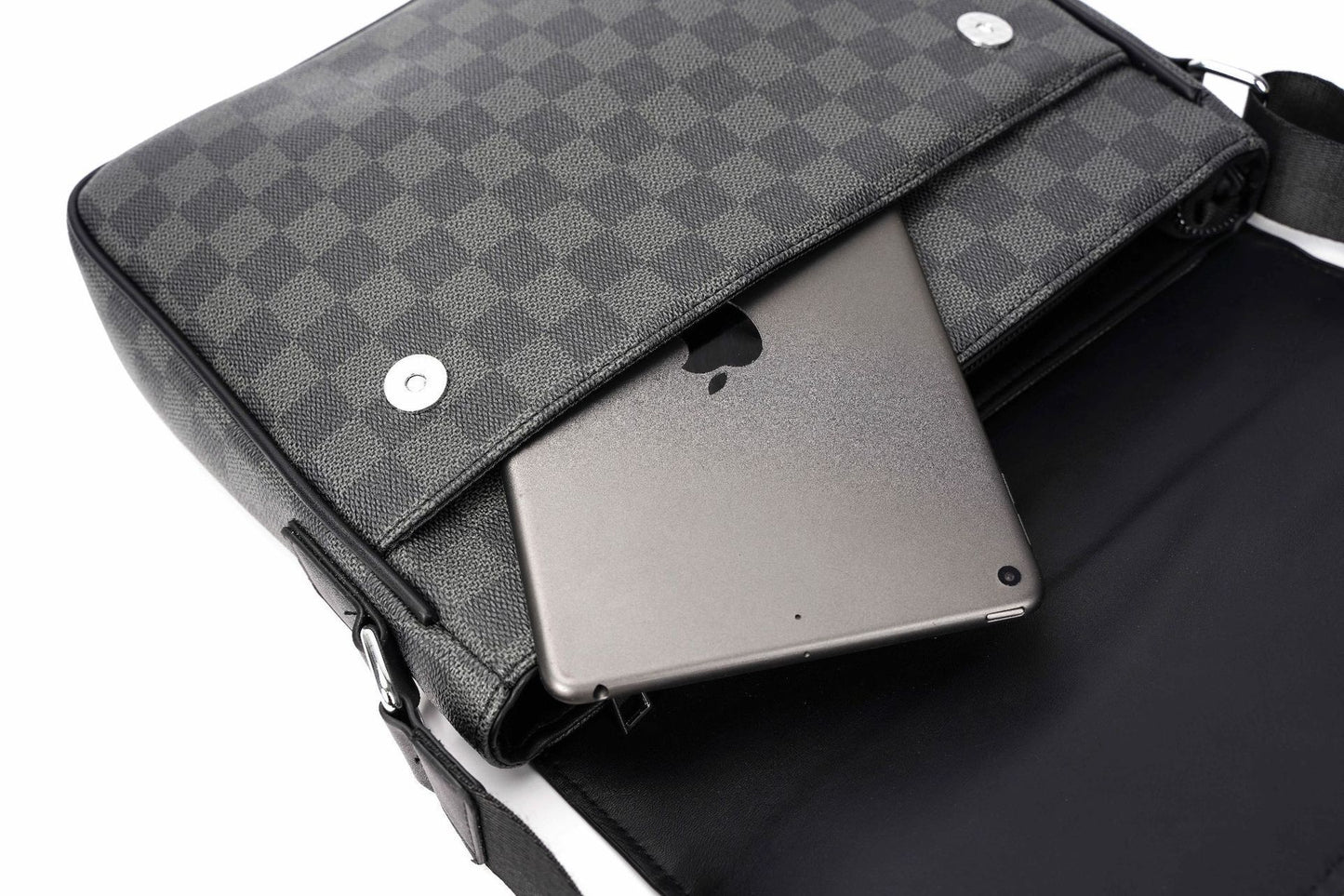 Men S Leather Shoulder Plaid Bag
