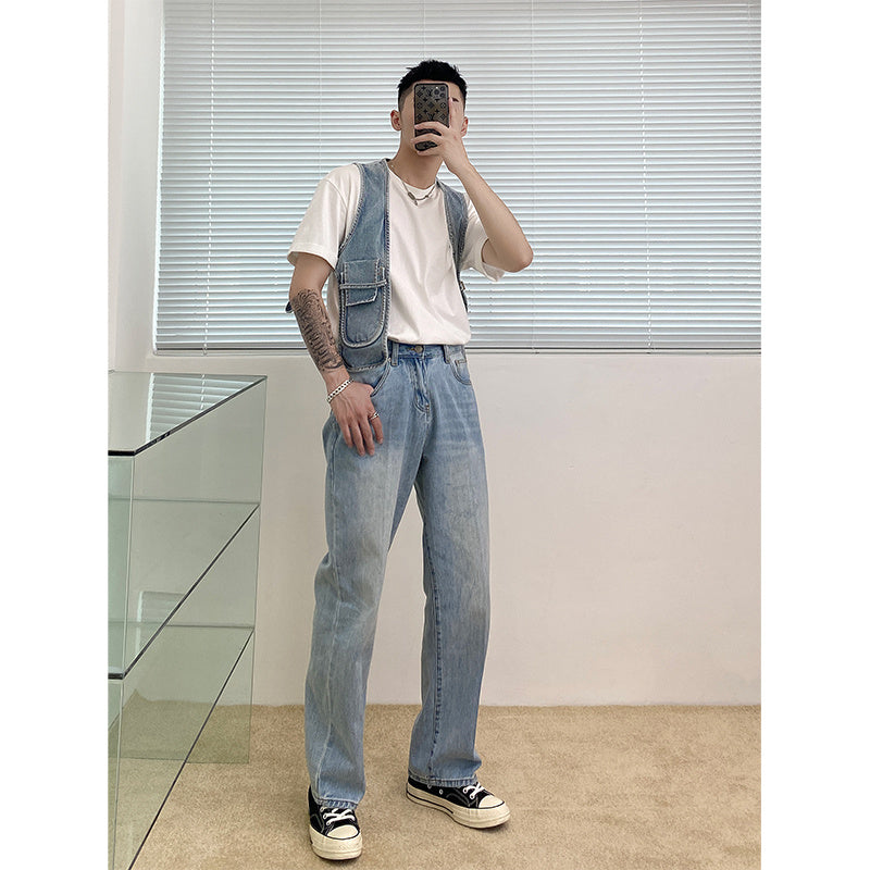 Denim Asymmetric Commuter Vest