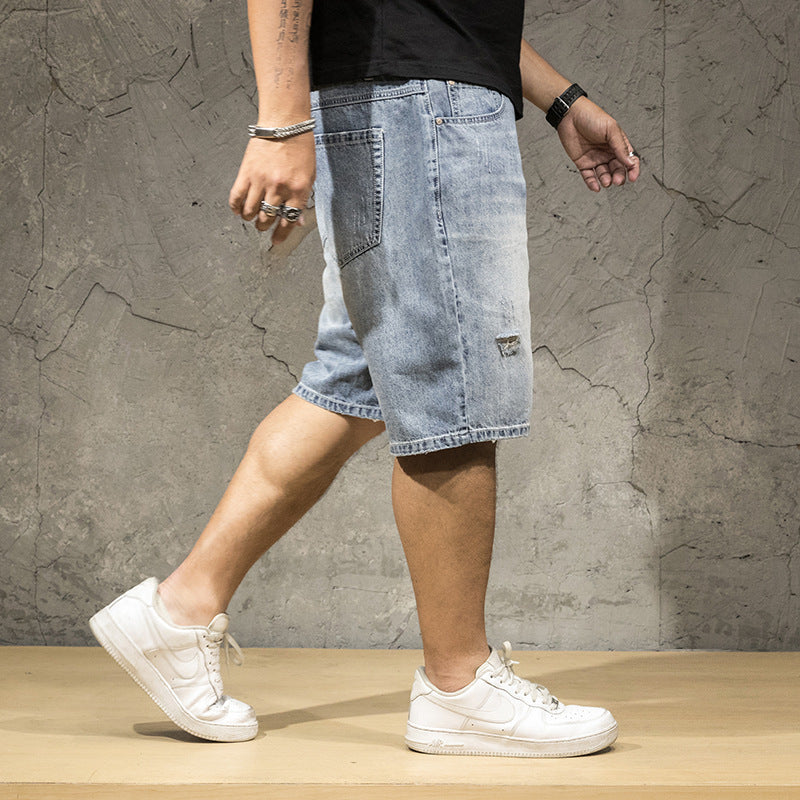 Men's Stretch Five-point Denim Shorts