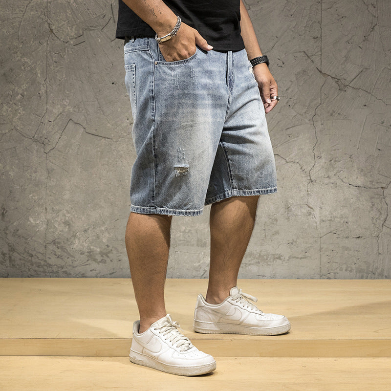 Men's Stretch Five-point Denim Shorts