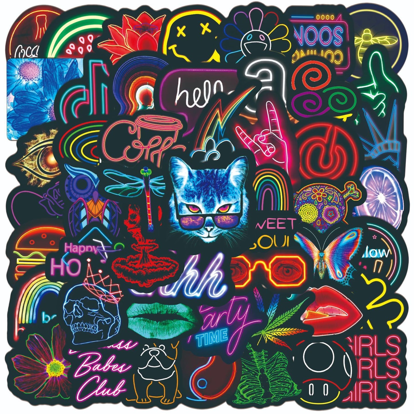 Neon Stickers Waterproof Personality Cartoon