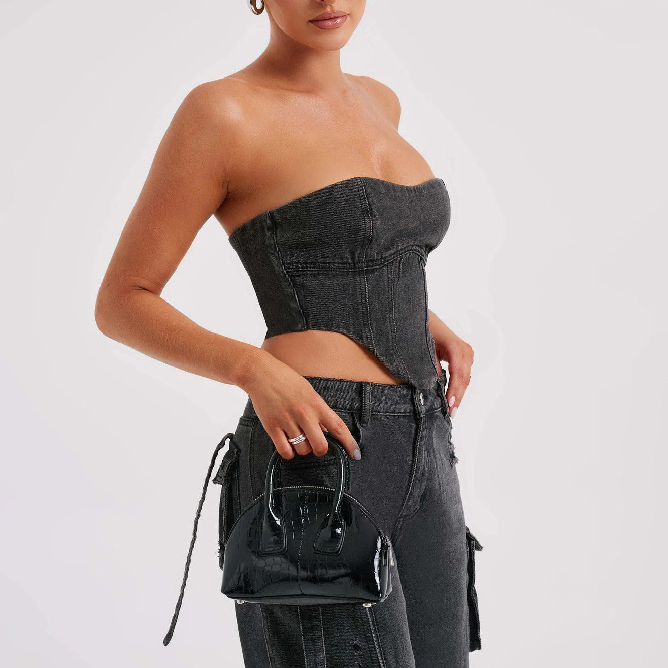 Low Waist Three-dimensional Pocket Jeans