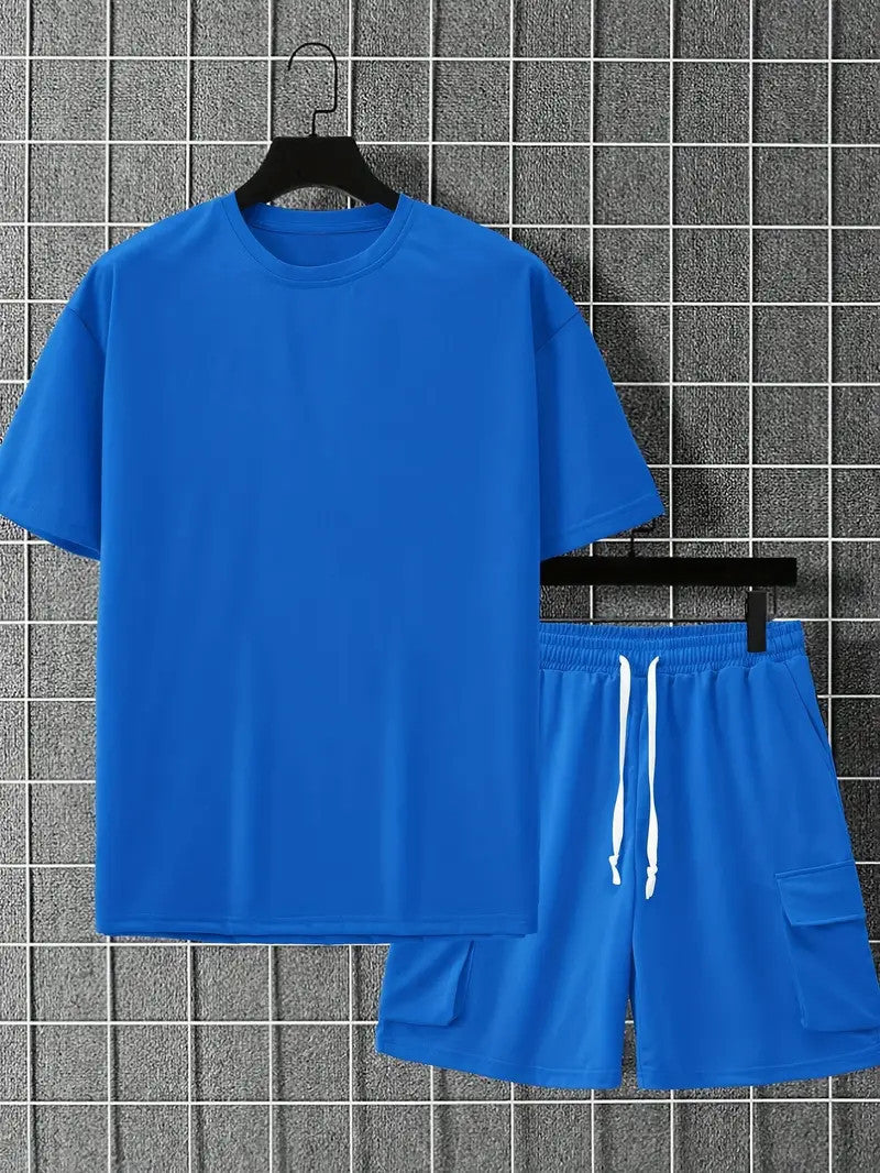 Short Sleeve T-Shirt & Drawstring Shorts 2-piece Set
