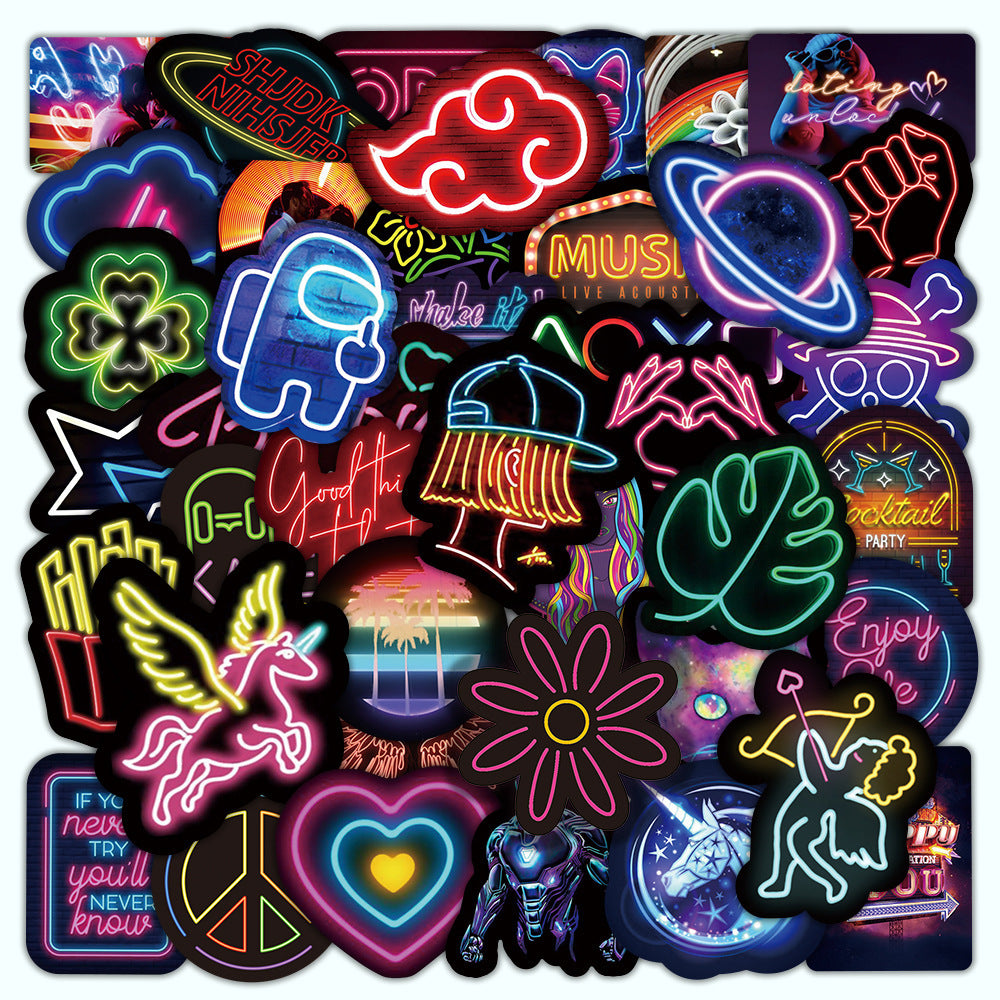 Neon Stickers Waterproof Personality Cartoon