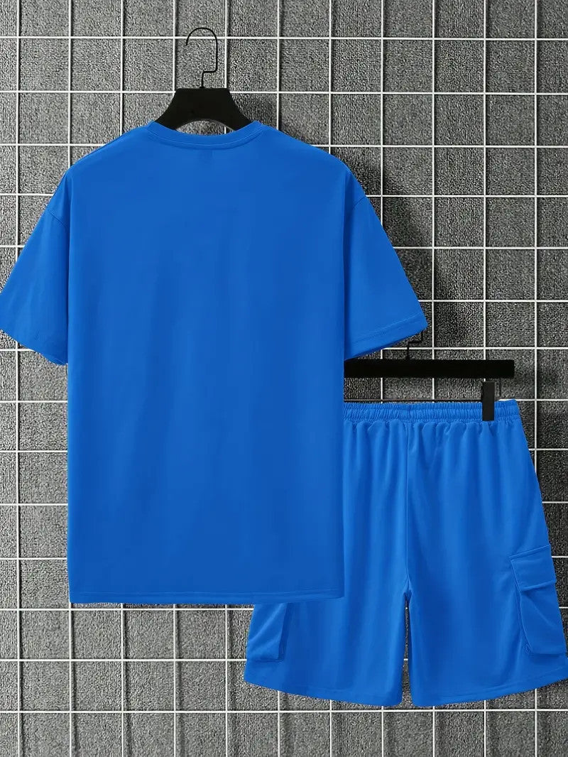 Short Sleeve T-Shirt & Drawstring Shorts 2-piece Set