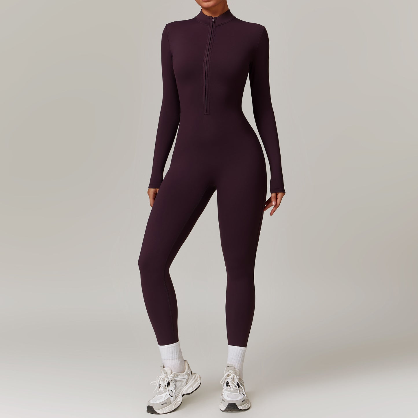 Zipper Long-sleeved Jumpsuit