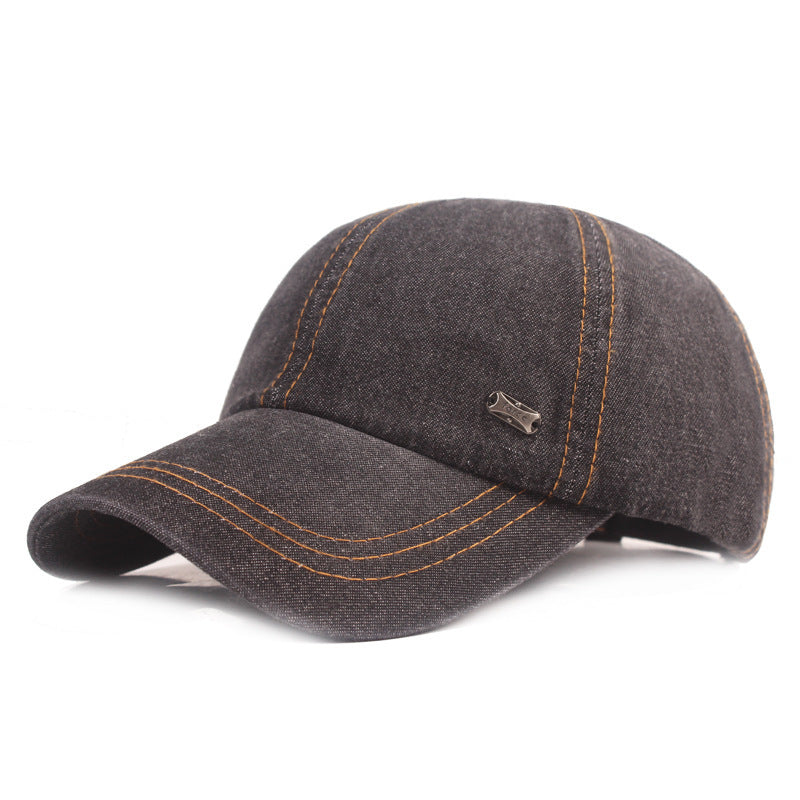 Washed Distressed Denim Baseball Cap
