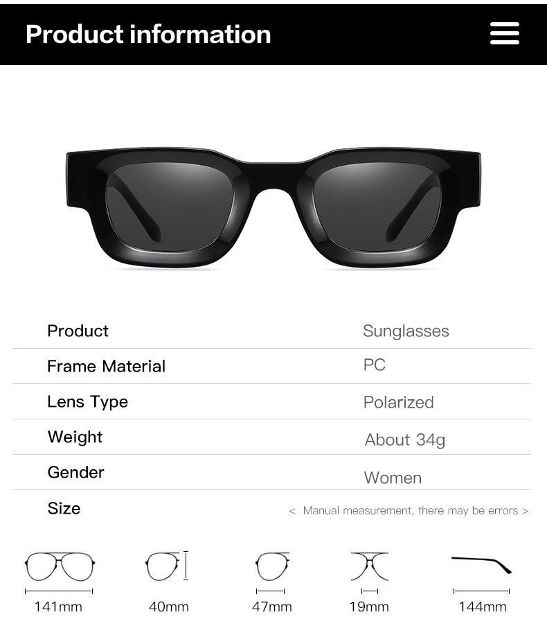 Square Sunglasses Hip Hop Punk Kuzma Polarized