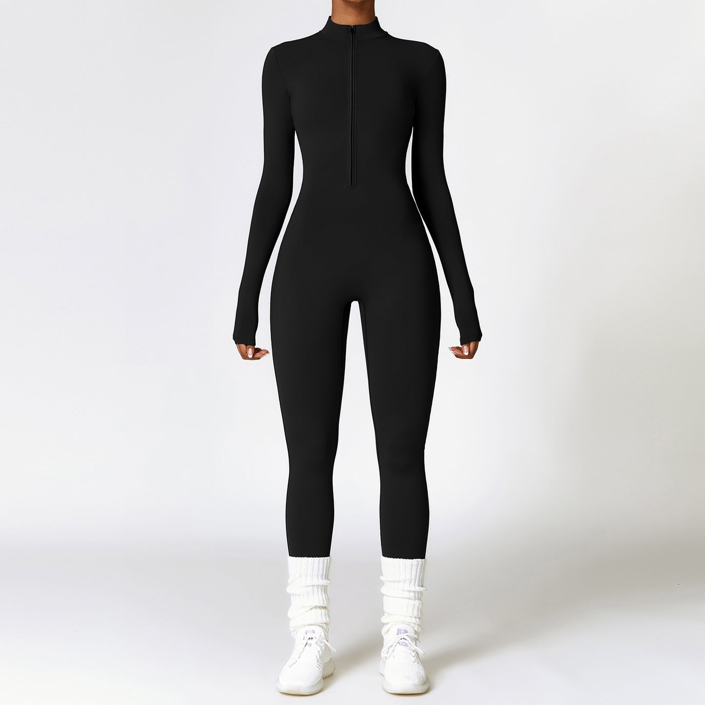 Zipper Long-sleeved Jumpsuit