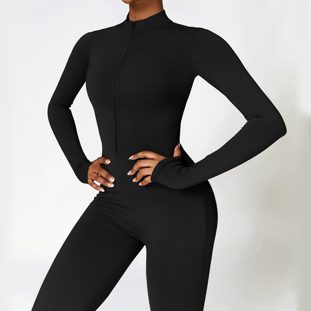 Zipper Long-sleeved Jumpsuit