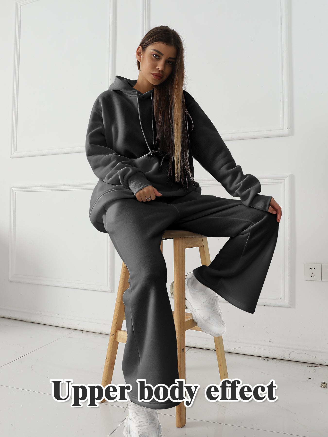 Casual Solid Color Long Sleeved Sweatshirt Set