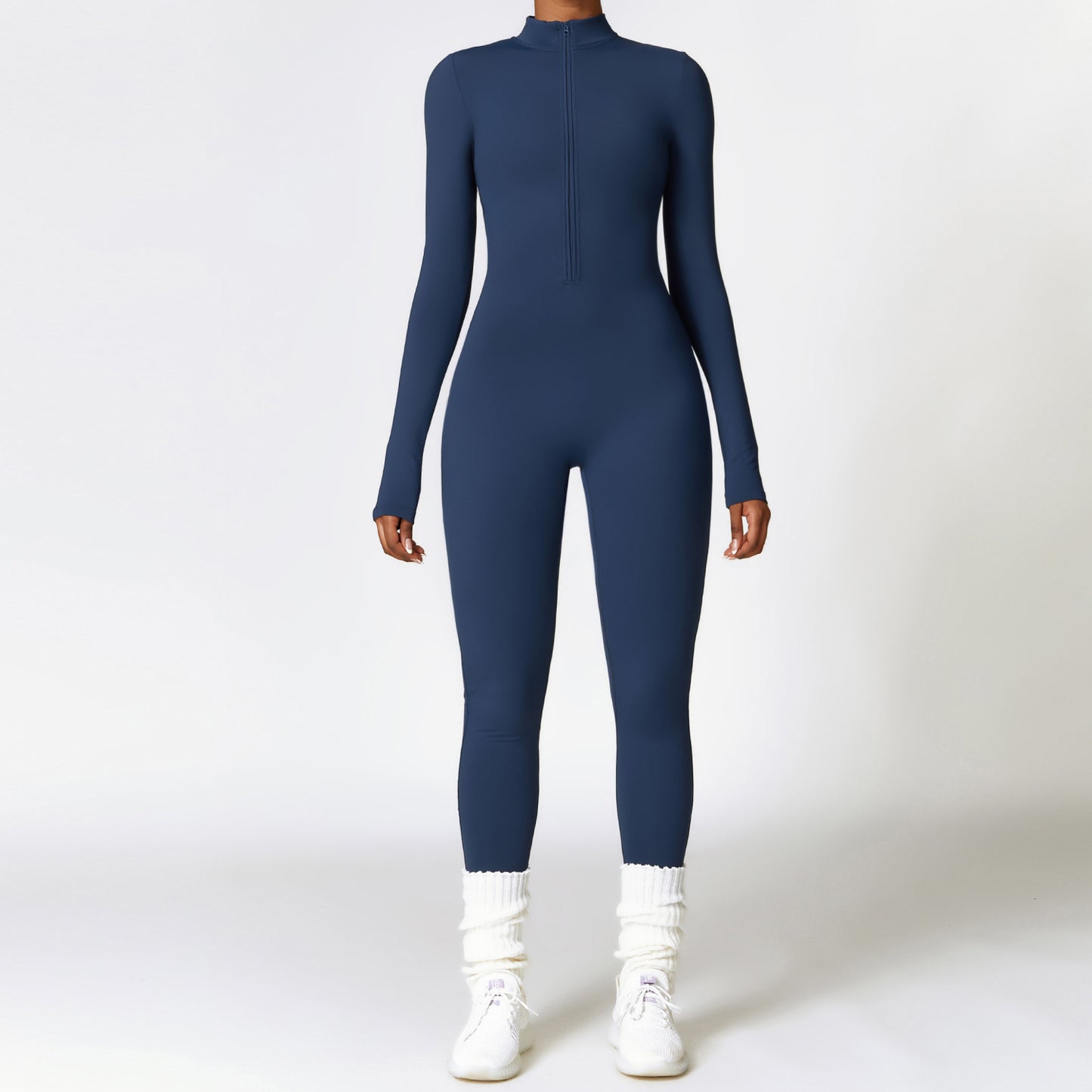Zipper Long-sleeved Jumpsuit