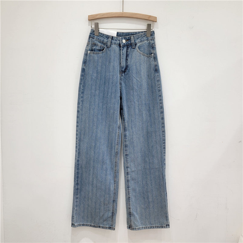 Wash Light Blue Denim Tube Top Trousers Suit