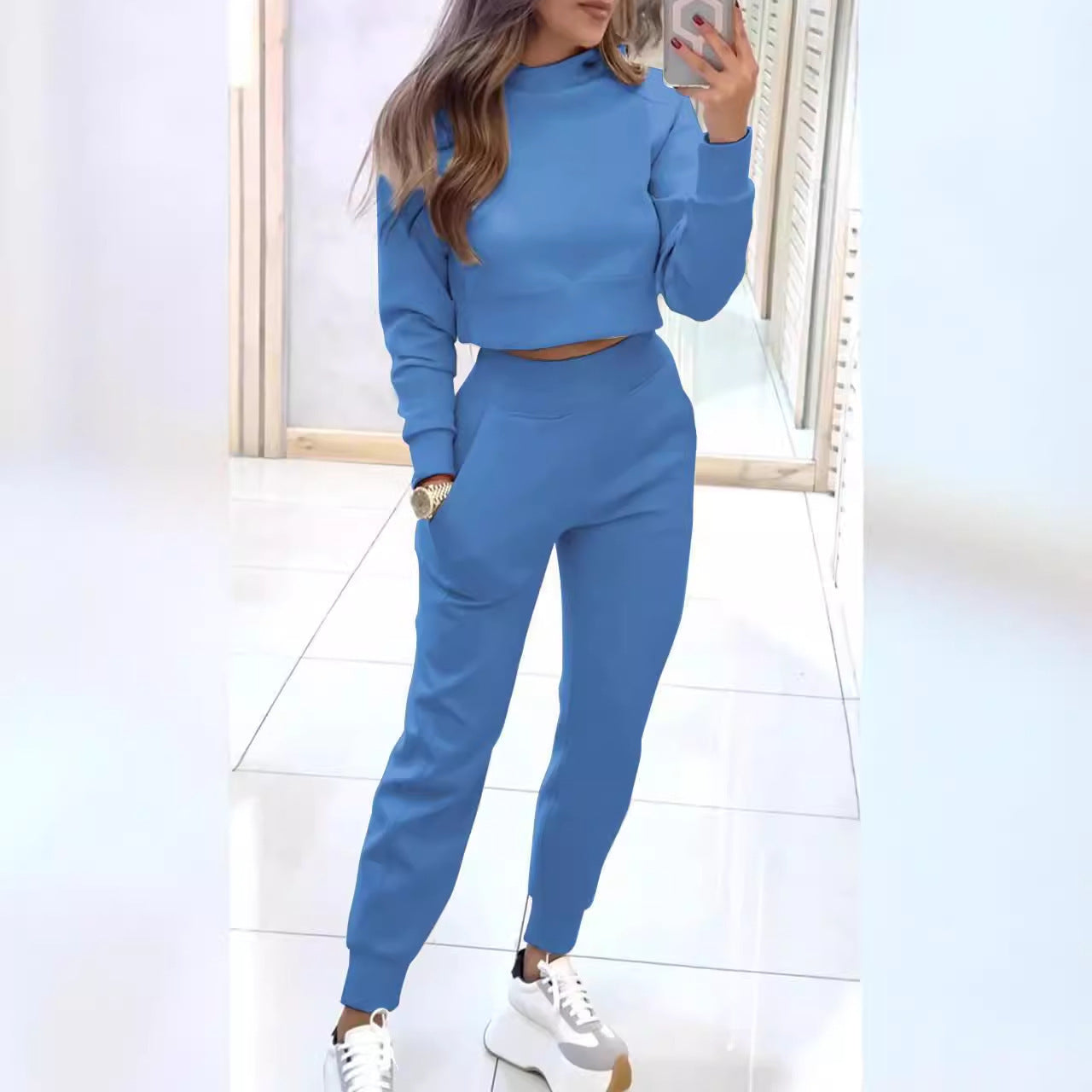High Collar Slim Fit Long Sleeves suit