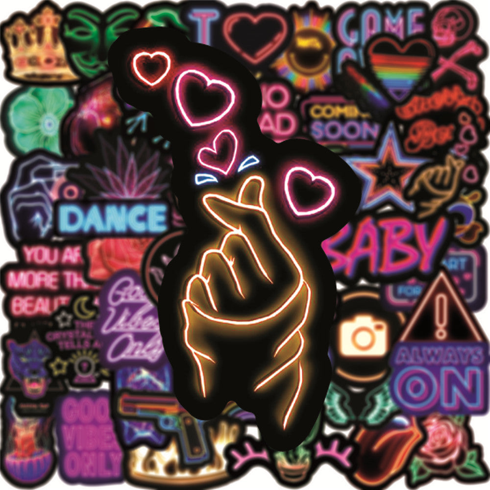 Neon Stickers Waterproof Personality Cartoon