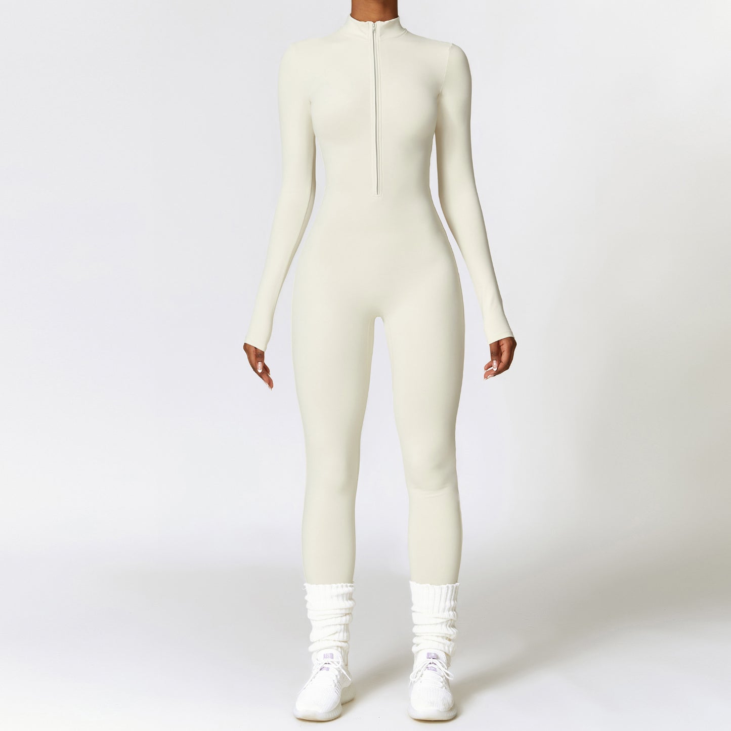 Zipper Long-sleeved Jumpsuit