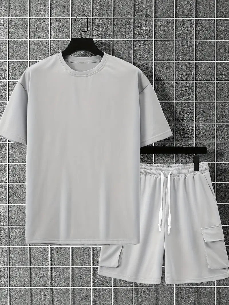 Short Sleeve T-Shirt & Drawstring Shorts 2-piece Set