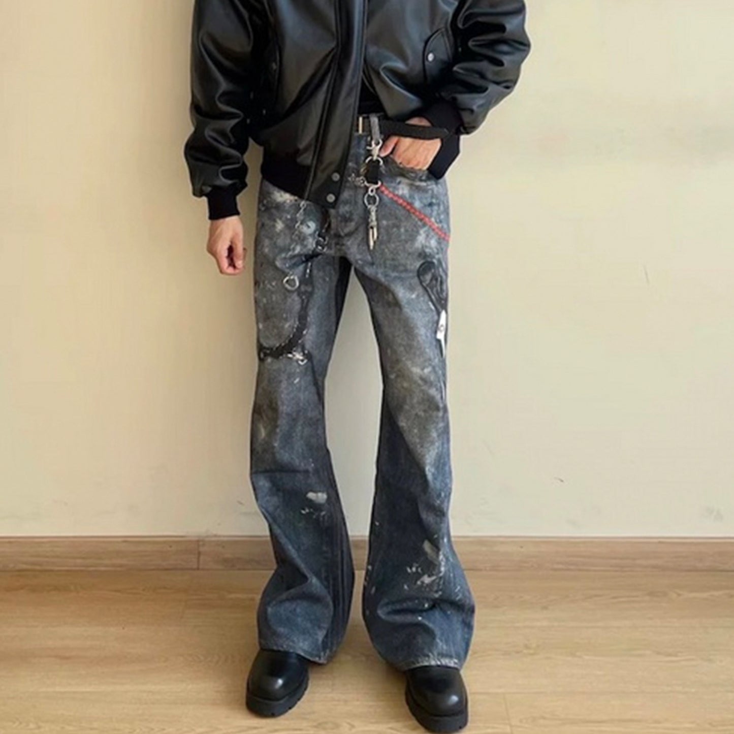 Washed Old Straight-leg Trousers