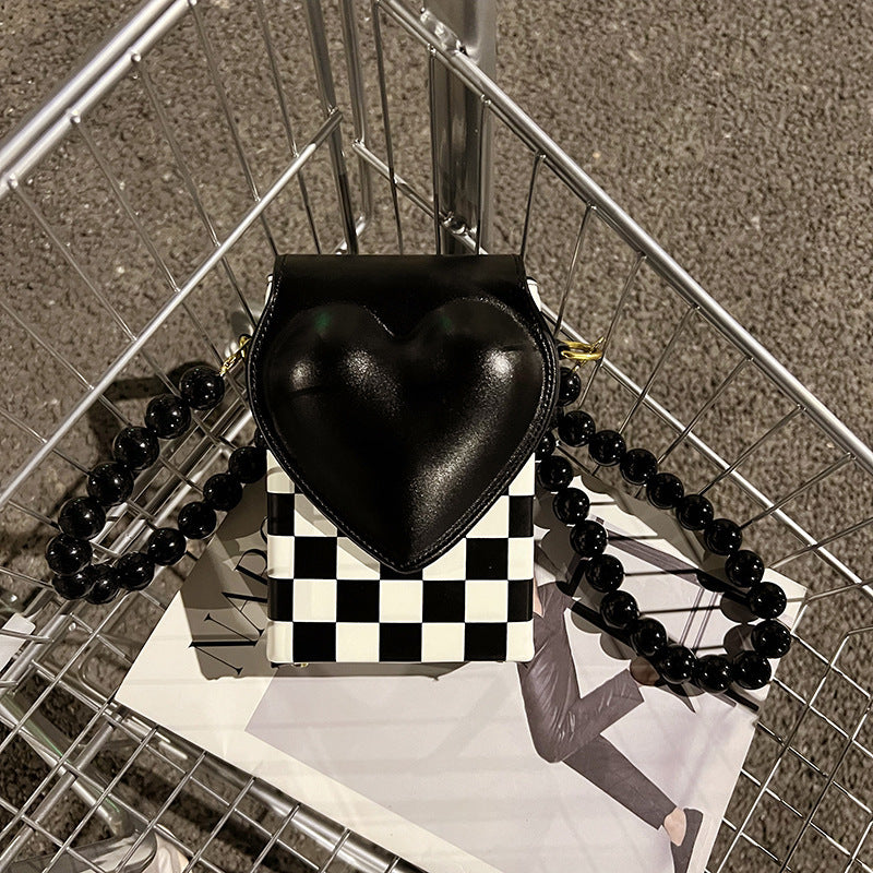 The New Checkerboard Mobile Phone Bag Shoulder Messenger Lady