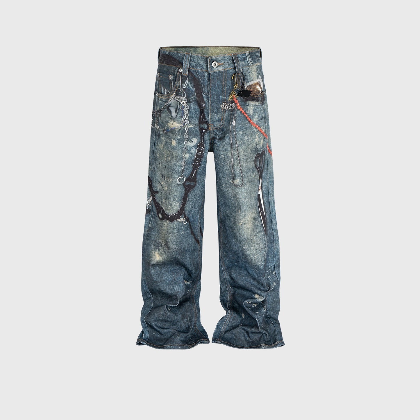 Washed Old Straight-leg Trousers