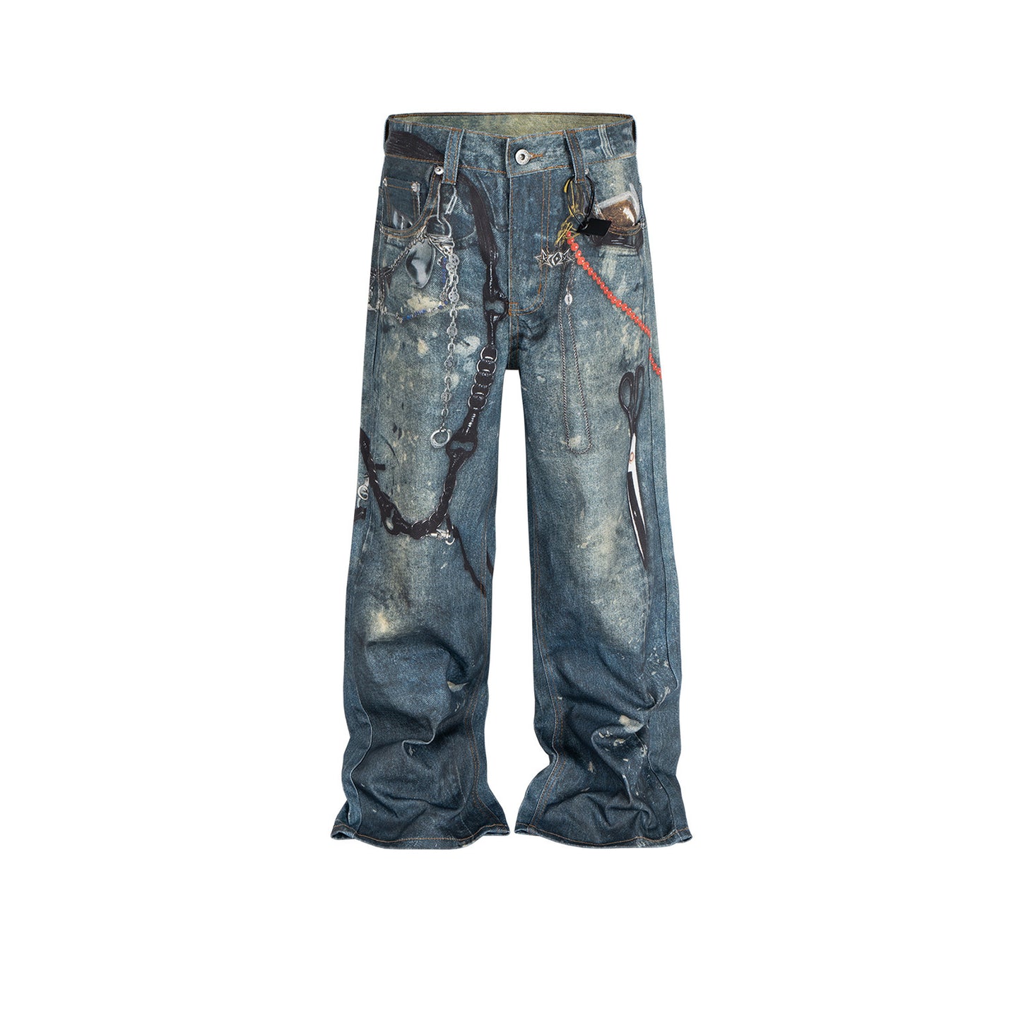 Washed Old Straight-leg Trousers