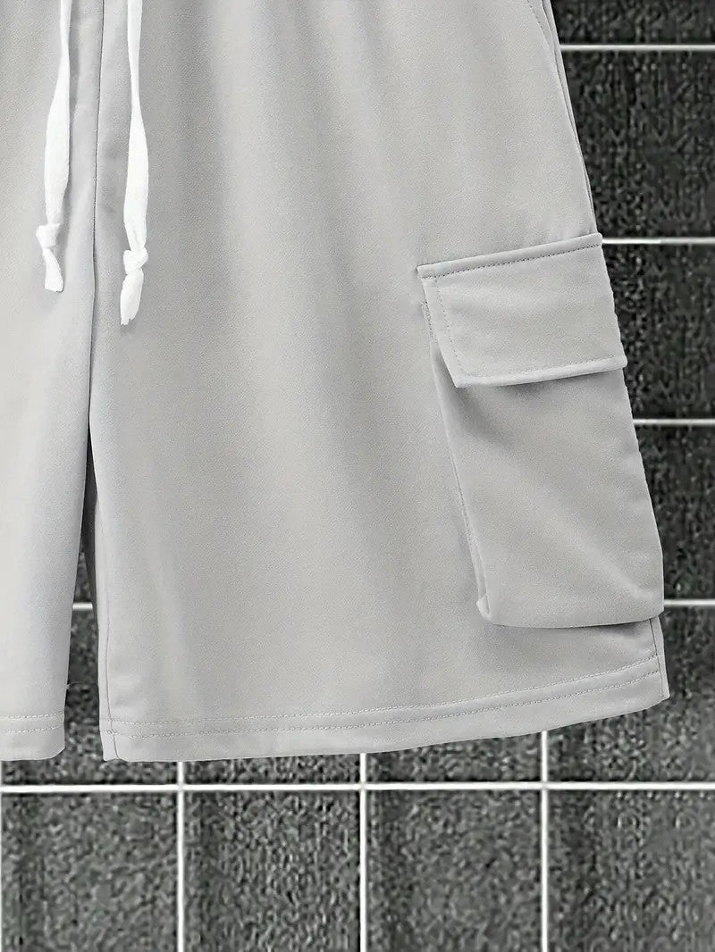 Short Sleeve T-Shirt & Drawstring Shorts 2-piece Set