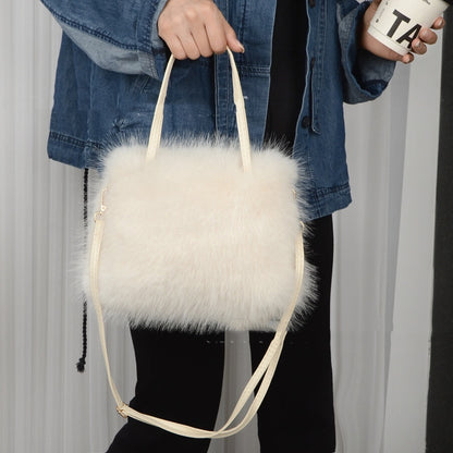 Plush Shoulder Messenger Bag