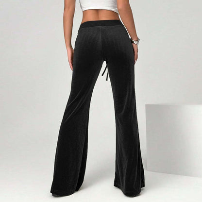 Velvet Casual Wide Leg Trousers