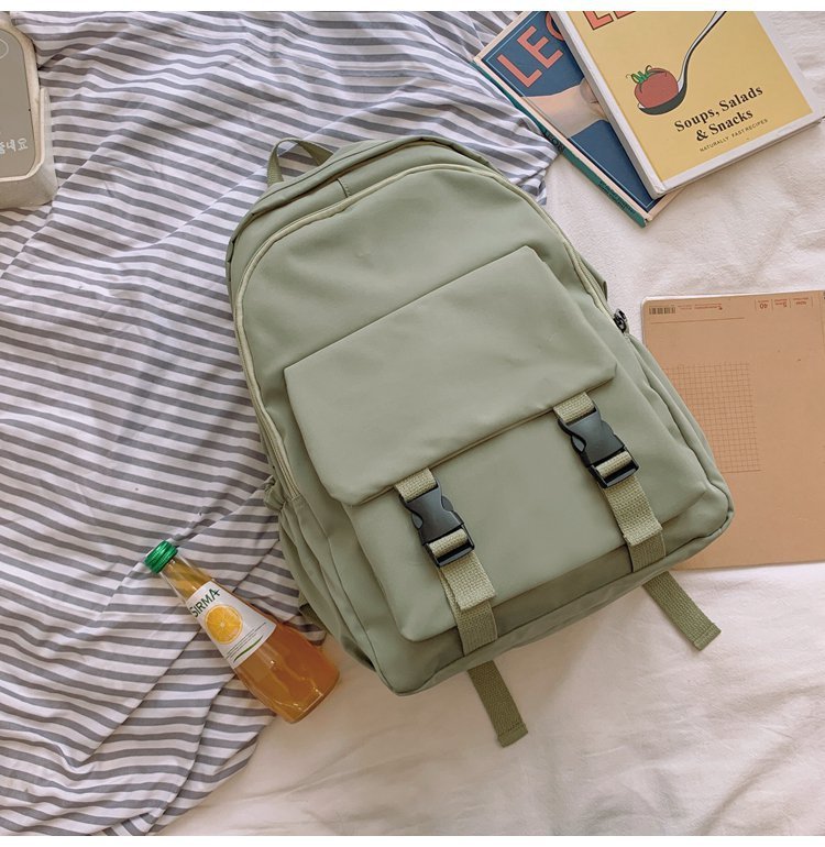 Backpack All-match Multi-layer Solid Color School Bag