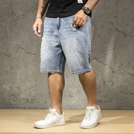 Men's Stretch Five-point Denim Shorts