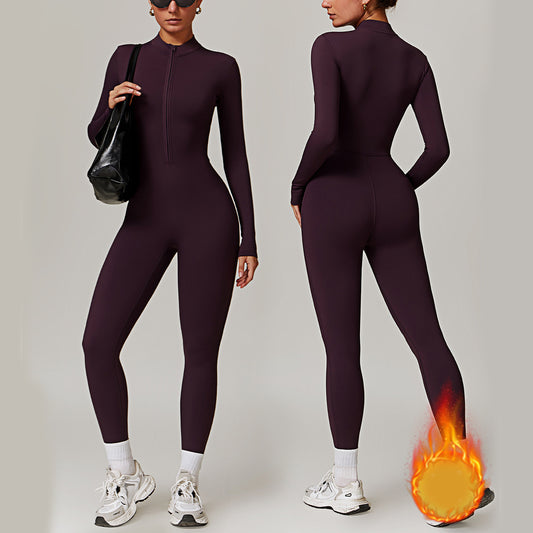 Zipper Long-sleeved Jumpsuit