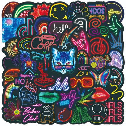 Neon Stickers Waterproof Personality Cartoon