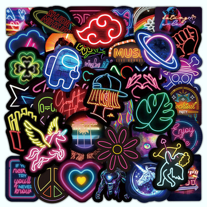 Neon Stickers Waterproof Personality Cartoon