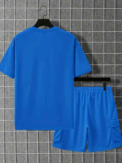 Short Sleeve T-Shirt & Drawstring Shorts 2-piece Set