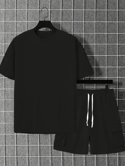 Short Sleeve T-Shirt & Drawstring Shorts 2-piece Set
