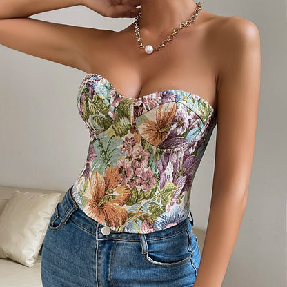 Floral Print Tube Vest Top