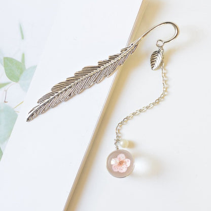 Creative Flower specimens Bookmark Pendant Metal Book mark Stationery School Office Supply Escolar Papelaria