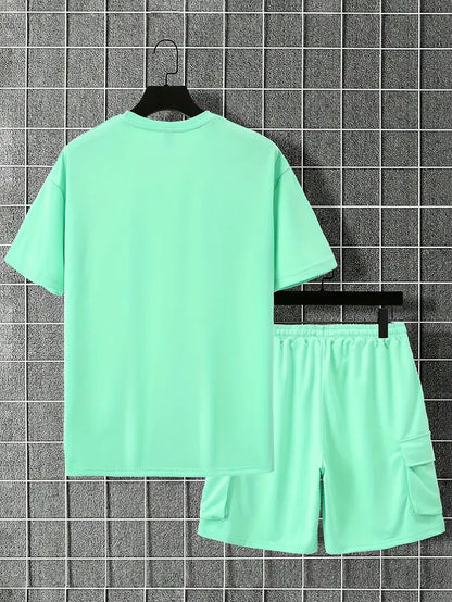 Short Sleeve T-Shirt & Drawstring Shorts 2-piece Set