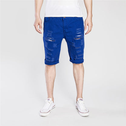 Men's Ripped Distressed Washed Denim Pants