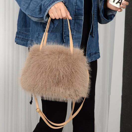 Plush Shoulder Messenger Bag