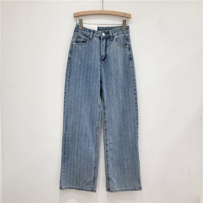 Wash Light Blue Denim Tube Top Trousers Suit