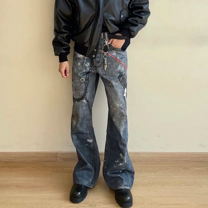 Washed Old Straight-leg Trousers
