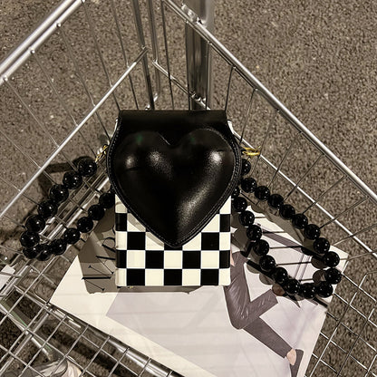 The New Checkerboard Mobile Phone Bag Shoulder Messenger Lady