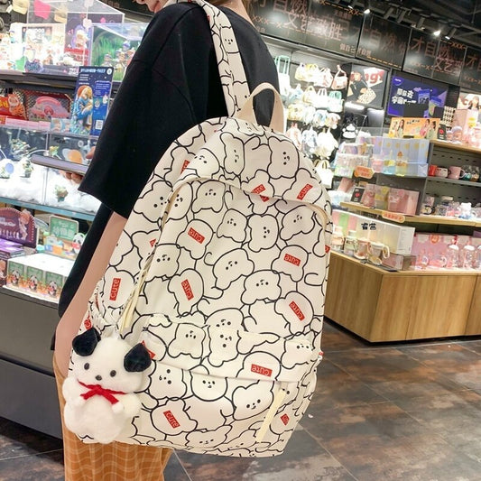 Cute Print High School Student Computer Backpack