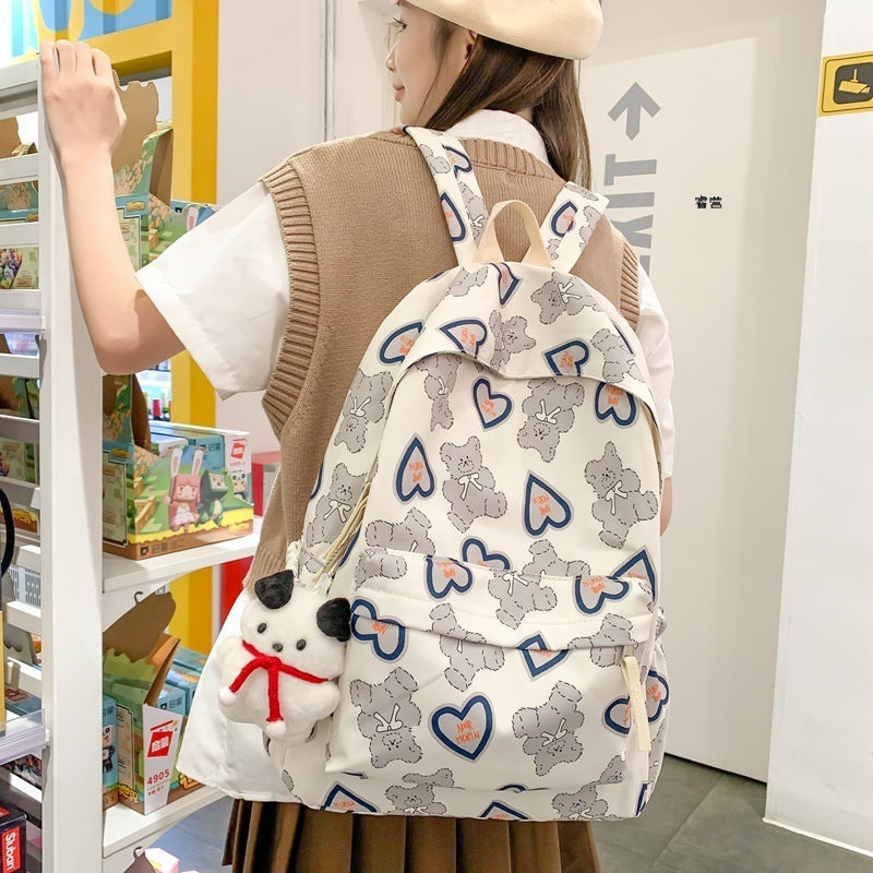 Cute Print High School Student Computer Backpack